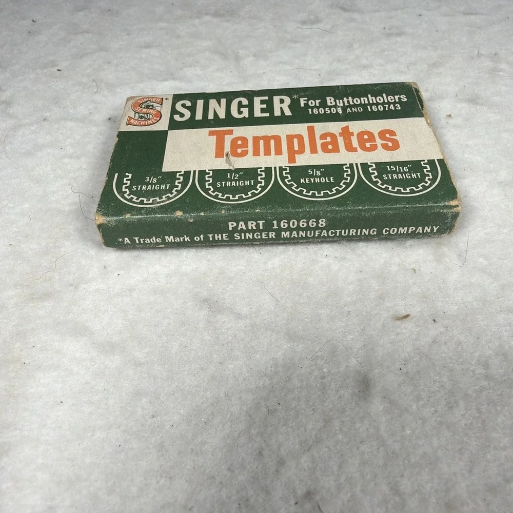 Vintage Singer Buttonholer Templates Set Part 160668 Complete w Box